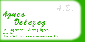 agnes delczeg business card